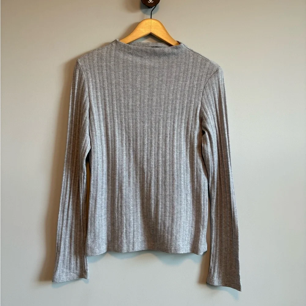 Mango Ribbed Mock Neck Top | Size XL - Picture 2 of 6